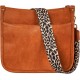 Women's crossbody bag, leopard patterned guitar strap, artificial leather wallet handbag, bucket handbag