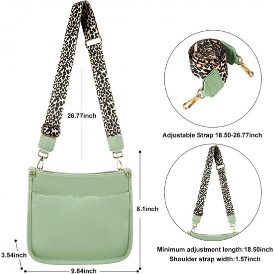 Women's crossbody bag, leopard patterned guitar strap, artificial leather wallet handbag, bucket handbag