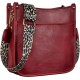 Women's crossbody bag, leopard patterned guitar strap, artificial leather wallet handbag, bucket handbag