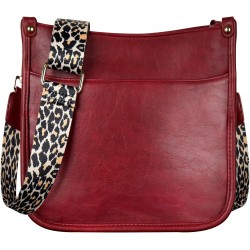 Women's crossbody bag, leopard patterned guitar strap, artificial leather wallet handbag, bucket handbag