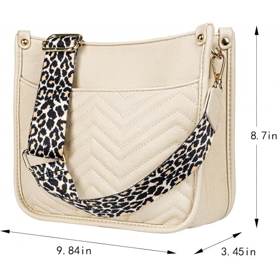 Women's crossbody bag, leopard patterned guitar strap, artificial leather wallet handbag, bucket handbag