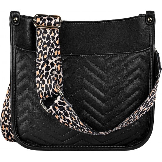 Women's crossbody bag, leopard patterned guitar strap, artificial leather wallet handbag, bucket handbag