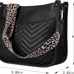 Women's crossbody bag, leopard patterned guitar strap, artificial leather wallet handbag, bucket handbag