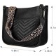 Women's crossbody bag, leopard patterned guitar strap, artificial leather wallet handbag, bucket handbag