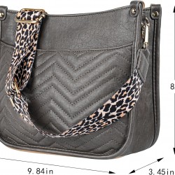 Women's crossbody bag, leopard patterned guitar strap, artificial leather wallet handbag, bucket handbag