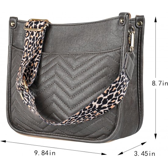 Women's crossbody bag, leopard patterned guitar strap, artificial leather wallet handbag, bucket handbag