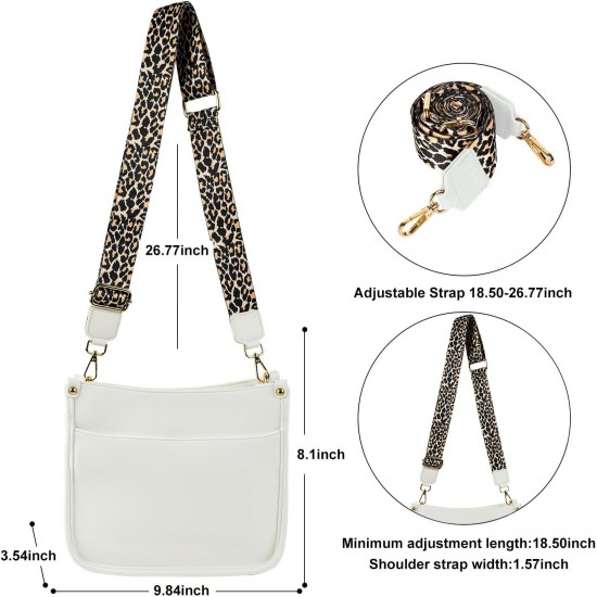 Women's crossbody bag, leopard patterned guitar strap, artificial leather wallet handbag, bucket handbag