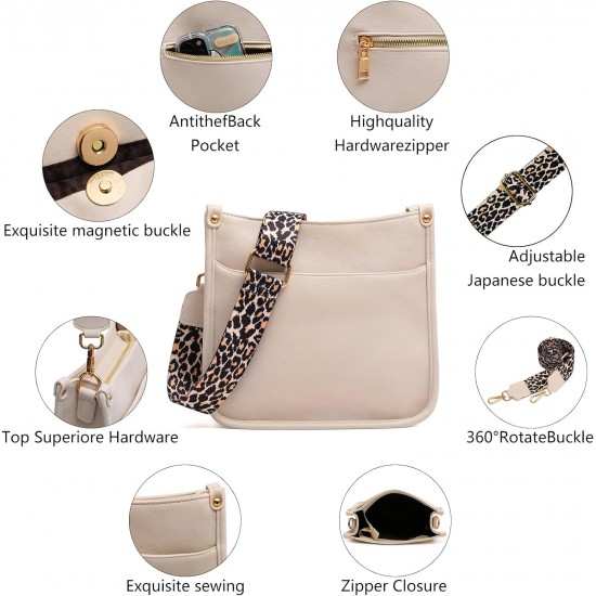 Women's crossbody bag, leopard patterned guitar strap, artificial leather wallet handbag, bucket handbag