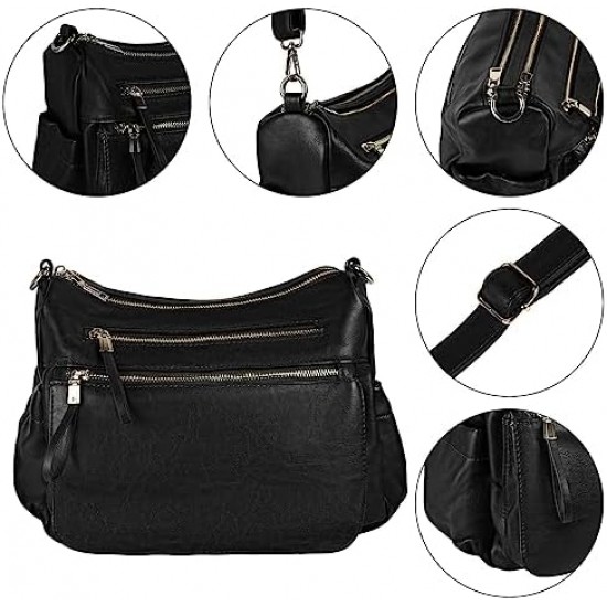 Women's crossbody shoulder bag, spacious multi pocket wallet, handbag, travel shoulder bag, Hobo messenger bag