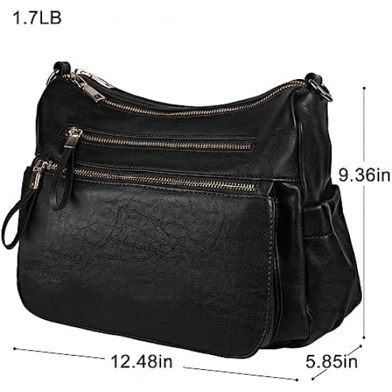 Women's crossbody shoulder bag, spacious multi pocket wallet, handbag, travel shoulder bag, Hobo messenger bag