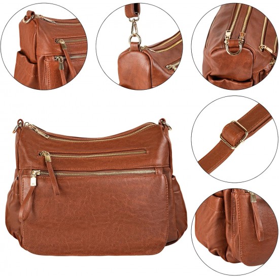 Women's crossbody shoulder bag, spacious multi pocket wallet, handbag, travel shoulder bag, Hobo messenger bag