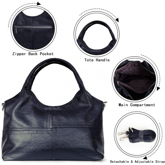 Womens Leather Handbags Tote Bag Shoulder Bag Top Handle Satchel Ladies Purse Crossbody Hobo Bag