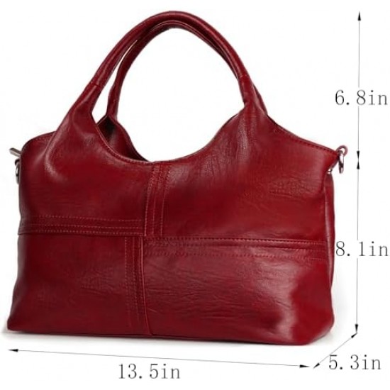 Womens Leather Handbags Tote Bag Shoulder Bag Top Handle Satchel Ladies Purse Crossbody Hobo Bag