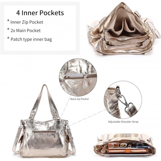 Women's Handbag Top Handle Hobo Wallet Spacious Casual Shoulder Bag PU Handbag Women's Wallet