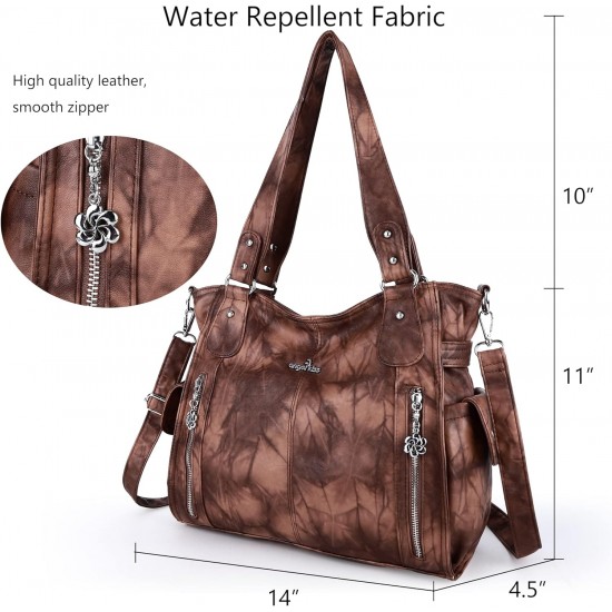 Women's Handbag Top Handle Hobo Wallet Spacious Casual Shoulder Bag PU Handbag Women's Wallet