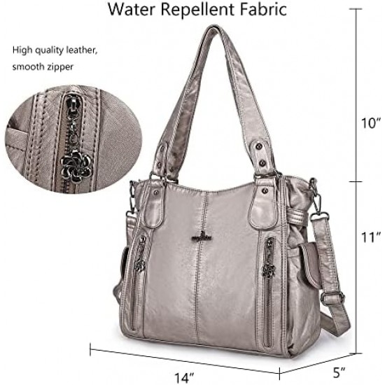 Women's Handbag Top Handle Hobo Wallet Spacious Casual Shoulder Bag PU Handbag Women's Wallet