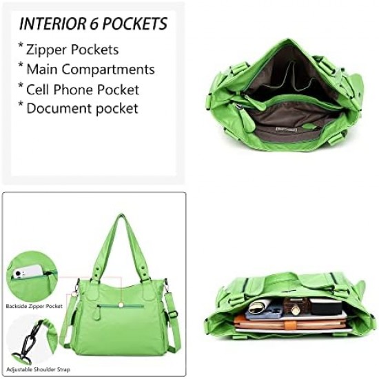 Women's Handbag Top Handle Hobo Wallet Spacious Casual Shoulder Bag PU Handbag Women's Wallet