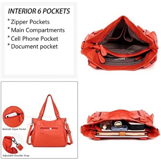 Women's Handbag Top Handle Hobo Wallet Spacious Casual Shoulder Bag PU Handbag Women's Wallet