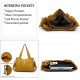 Women's Handbag Top Handle Hobo Wallet Spacious Casual Shoulder Bag PU Handbag Women's Wallet