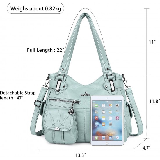 Wallet and handbag Women's handbag One shoulder top handle shoulder bag Hobo bag Fashion washed leather wallet