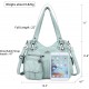 Wallet and handbag Women's handbag One shoulder top handle shoulder bag Hobo bag Fashion washed leather wallet