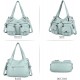 Wallet and handbag Women's handbag One shoulder top handle shoulder bag Hobo bag Fashion washed leather wallet