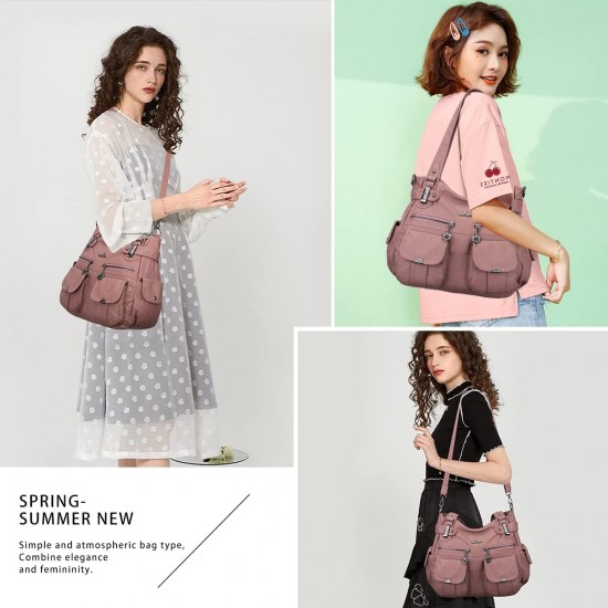 Wallet and handbag Women's handbag One shoulder top handle shoulder bag Hobo bag Fashion washed leather wallet 