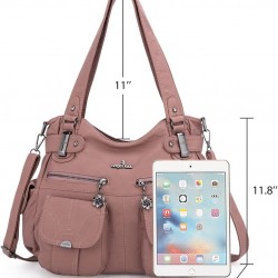 Wallet and handbag Women's handbag One shoulder top handle shoulder bag Hobo bag Fashion washed leather wallet 