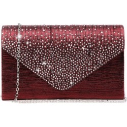 Ladies Frosted Satin Evening Clutch Purse Bag Crossbody Handbags Party Prom Wedding Envelope