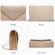 Ladies Frosted Satin Evening Clutch Purse Bag Crossbody Handbags Party Prom Wedding Envelope