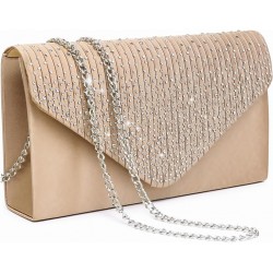 Ladies Frosted Satin Evening Clutch Purse Bag Crossbody Handbags Party Prom Wedding Envelope