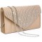 Ladies Frosted Satin Evening Clutch Purse Bag Crossbody Handbags Party Prom Wedding Envelope