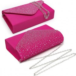 Ladies Frosted Satin Evening Clutch Purse Bag Crossbody Handbags Party Prom Wedding Envelope