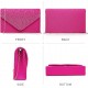 Ladies Frosted Satin Evening Clutch Purse Bag Crossbody Handbags Party Prom Wedding Envelope