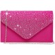 Ladies Frosted Satin Evening Clutch Purse Bag Crossbody Handbags Party Prom Wedding Envelope