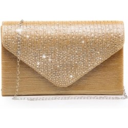 Ladies Frosted Satin Evening Clutch Purse Bag Crossbody Handbags Party Prom Wedding Envelope