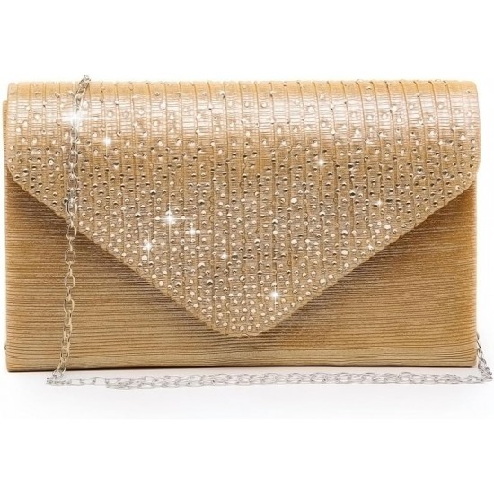 Ladies Frosted Satin Evening Clutch Purse Bag Crossbody Handbags Party Prom Wedding Envelope