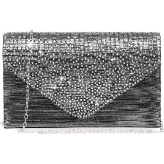 Ladies Frosted Satin Evening Clutch Purse Bag Crossbody Handbags Party Prom Wedding Envelope