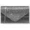 Ladies Frosted Satin Evening Clutch Purse Bag Crossbody Handbags Party Prom Wedding Envelope