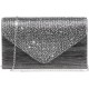 Ladies Frosted Satin Evening Clutch Purse Bag Crossbody Handbags Party Prom Wedding Envelope