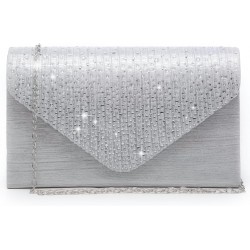 Ladies Frosted Satin Evening Clutch Purse Bag Crossbody Handbags Party Prom Wedding Envelope